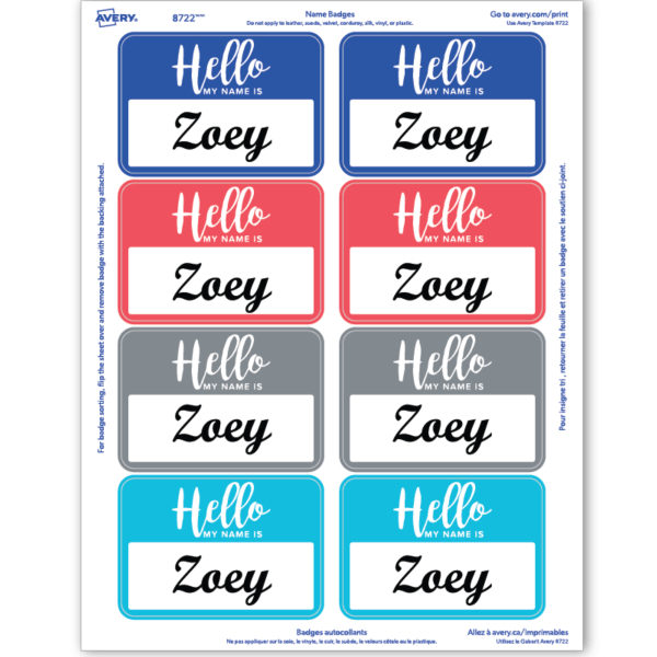 slide 8 of 8, Avery Adhesive Name Badges, 120 ct