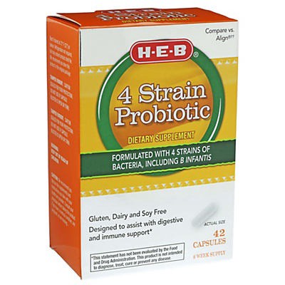 slide 1 of 1, H-E-B 4X Probiotic Dietary Supplement, 42 ct