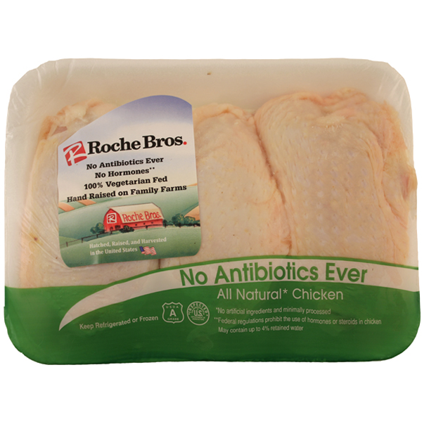 slide 1 of 1, Roche Bros. Antibiotic Free Chicken Thighs, per lb