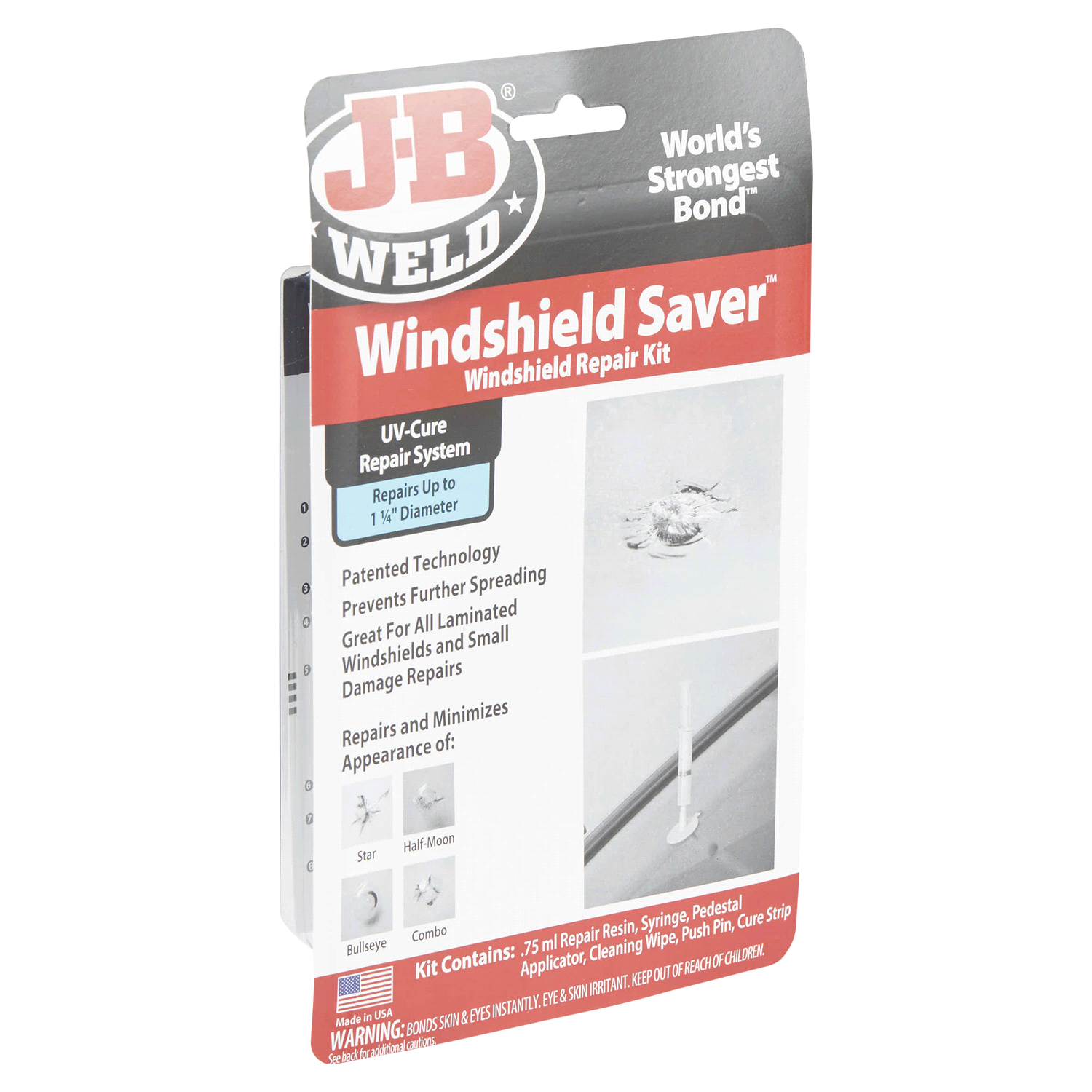 slide 4 of 5, J-B Weld Windshield Saver repair kit, 1 ct