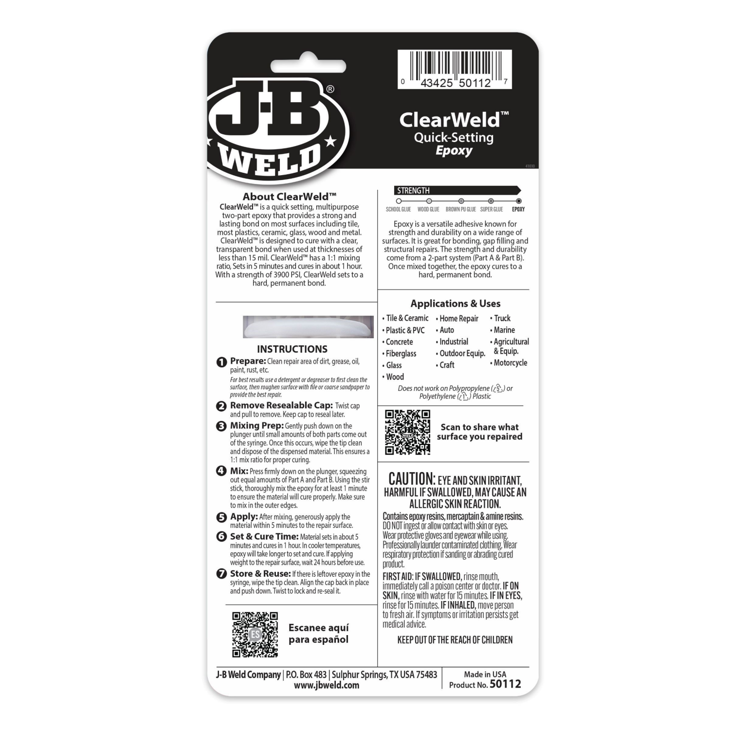 slide 2 of 8, JB Weld J-B Weld Clearweld Syringe 25 Ml., 25 ml