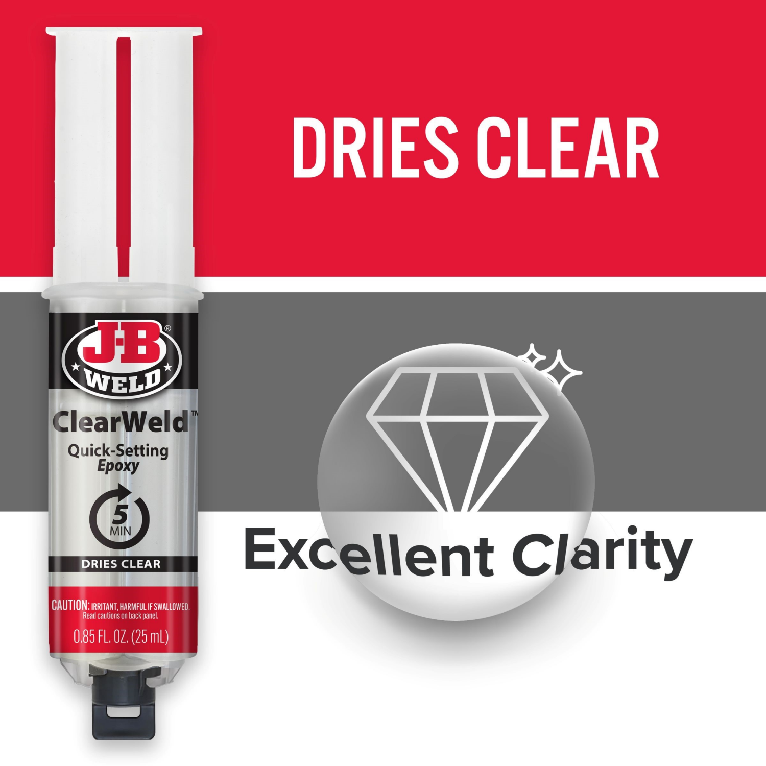 slide 5 of 8, JB Weld J-B Weld Clearweld Syringe 25 Ml., 25 ml