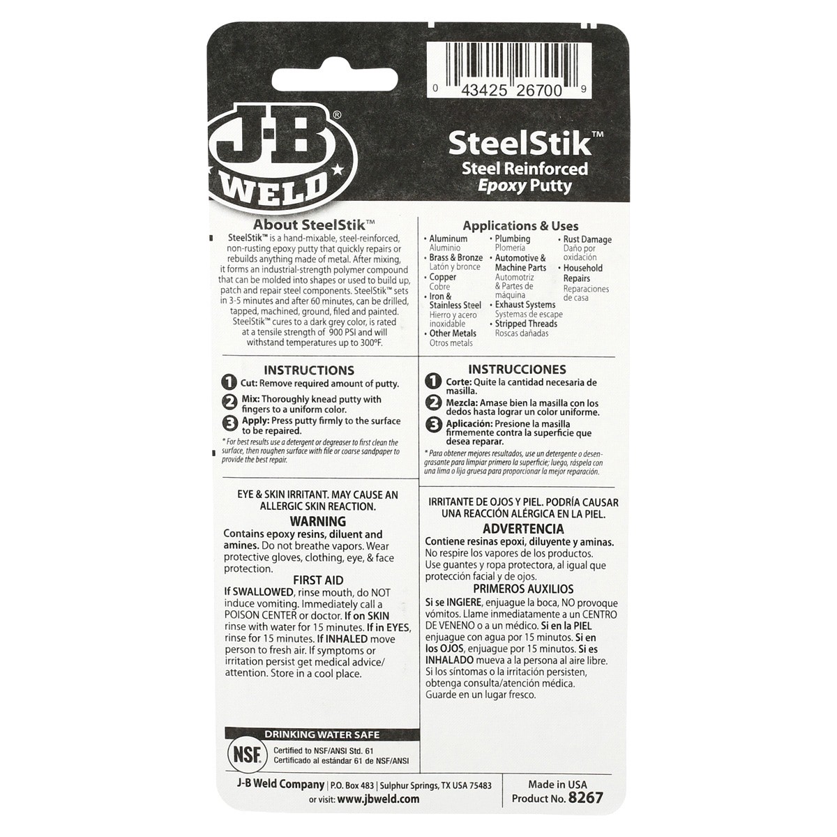 slide 2 of 2, J-B Weld SteelStik Epoxy Repair Putty, 1 ct