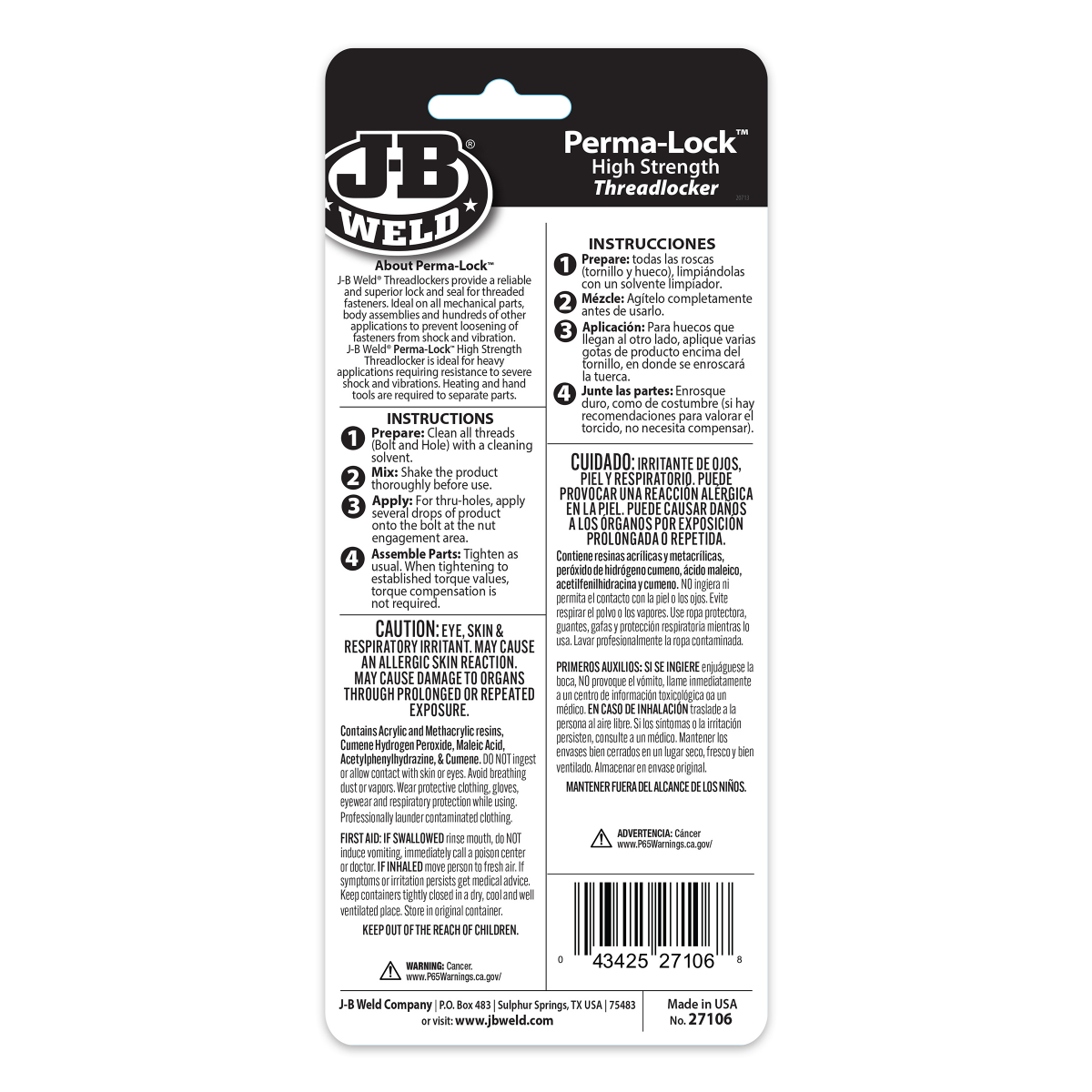 slide 2 of 2, JB Weld Permalock Red Threadlocker 6 ml, 6 ml