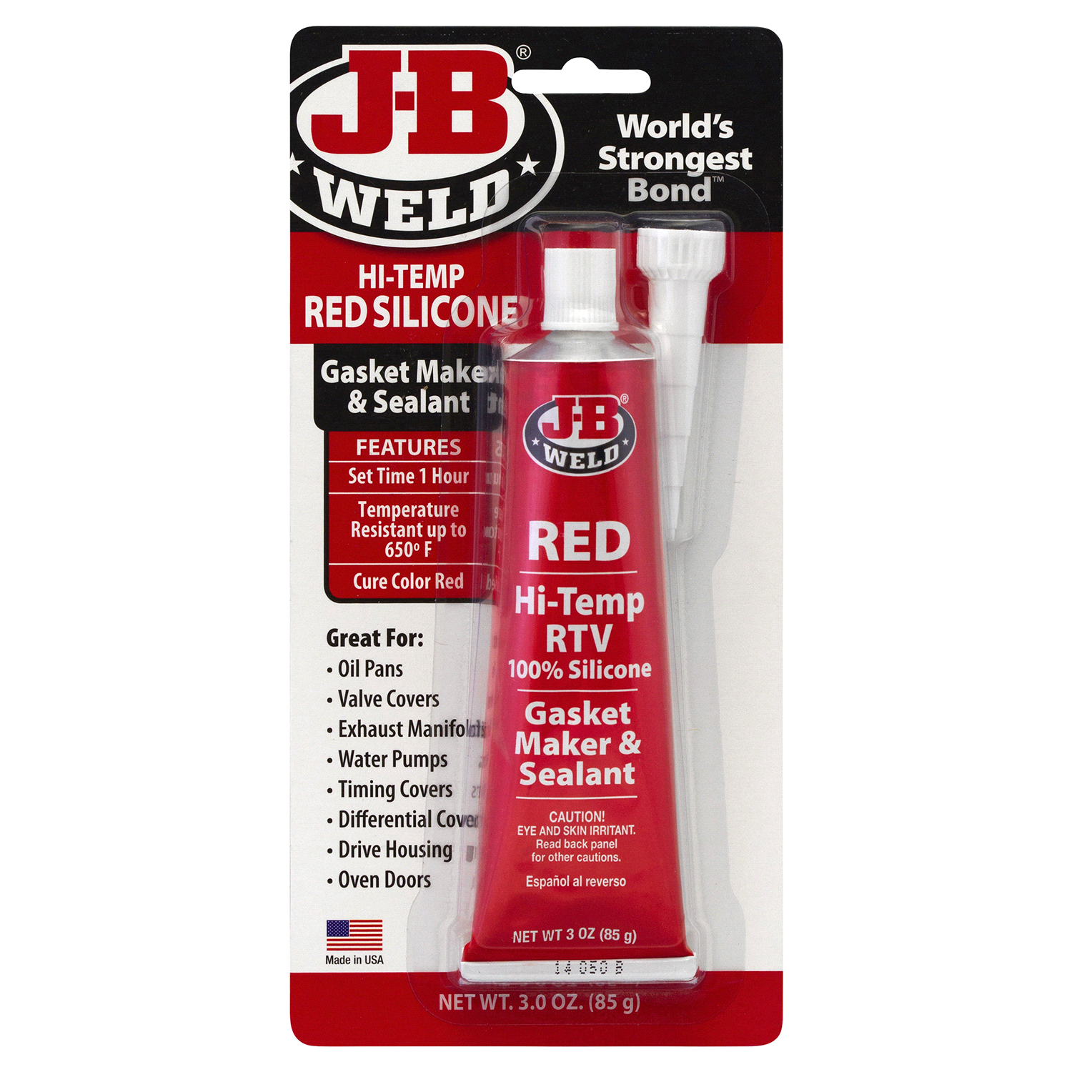slide 1 of 1, JB Weld J-B Weld Red Hi-Temp Rtv Gasket Maker & Sealant, 3 oz