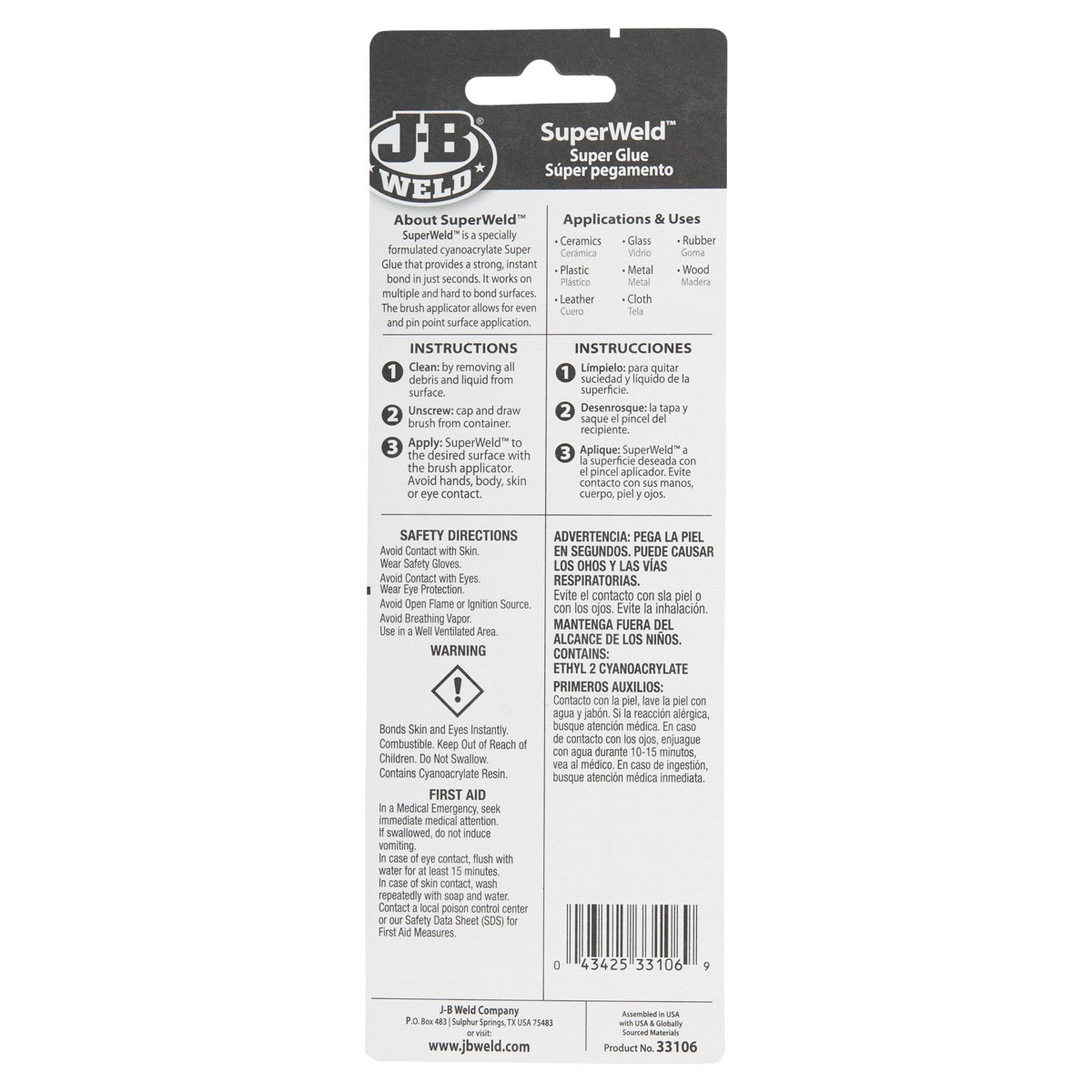 slide 2 of 2, J-B Weld Super Weld Instant adhesive, 0.2 oz
