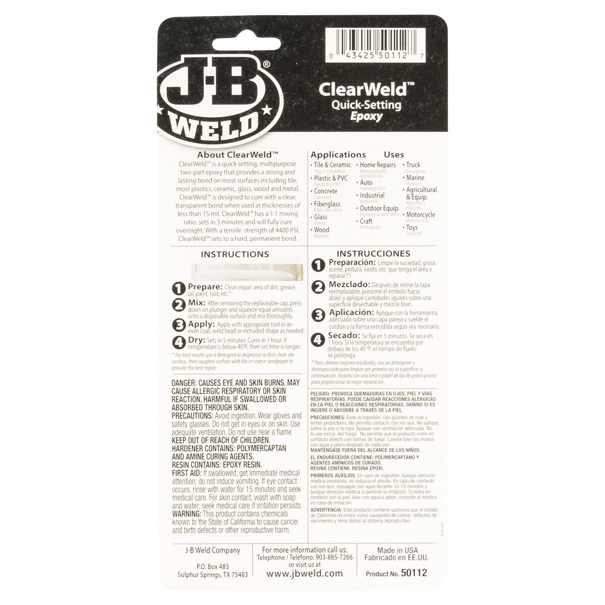 slide 2 of 2, J-B Weld Clearweld Syringe, 25 ml