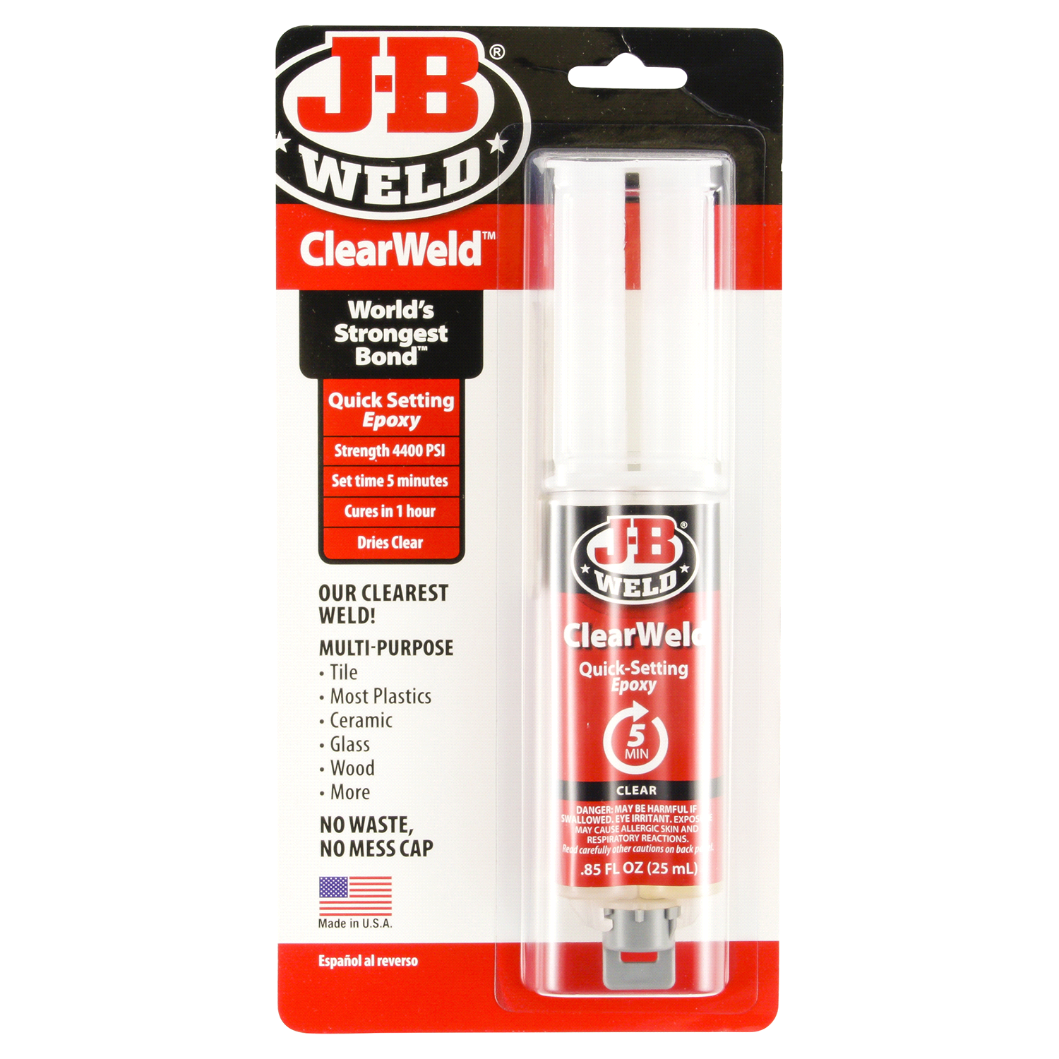 slide 1 of 2, J-B Weld Clearweld Syringe, 25 ml