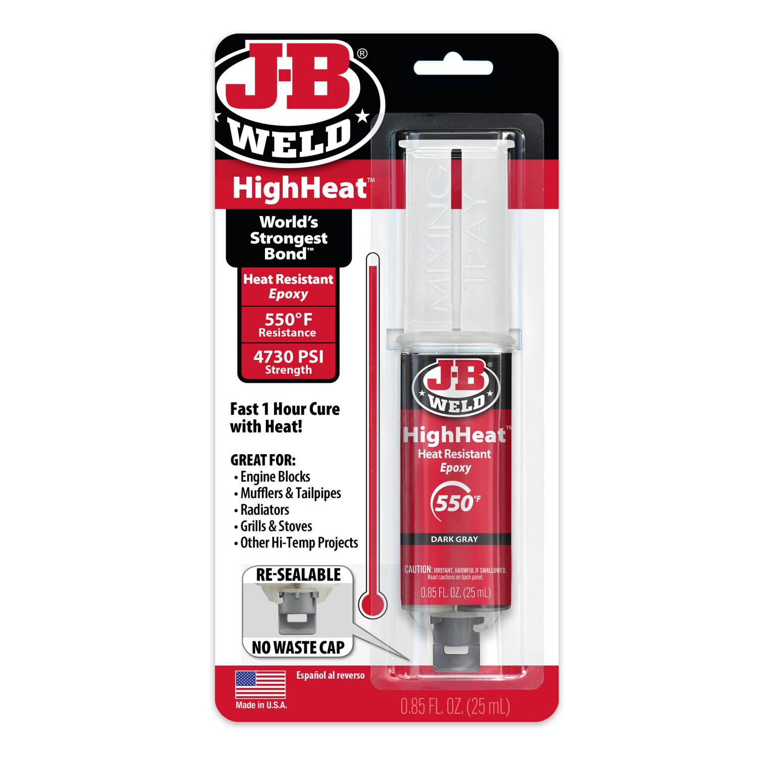 slide 1 of 2, JB Weld High Heat Syringe 25 ml, 25 ml