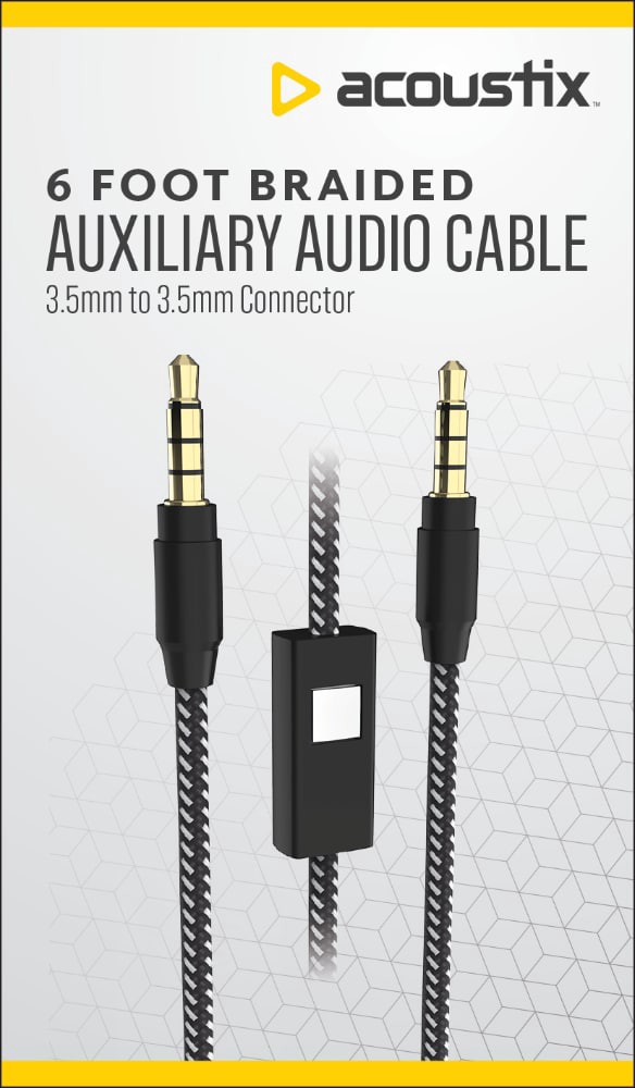 slide 1 of 1, Acoustix Auxiliary Audio Cable - Black, 6 ft