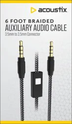 Acoustix Auxiliary Audio Cable - Black, 6 ft