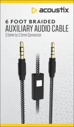 Acoustix Auxiliary Audio Cable - Black, 6 ft