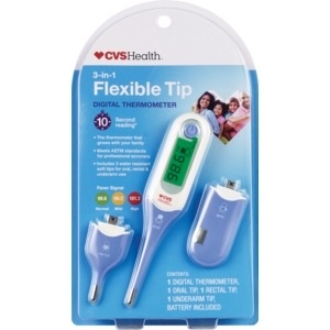 slide 1 of 1, CVS Health Flexible Tip 3-In-1 Digital Thermometer, 1 set