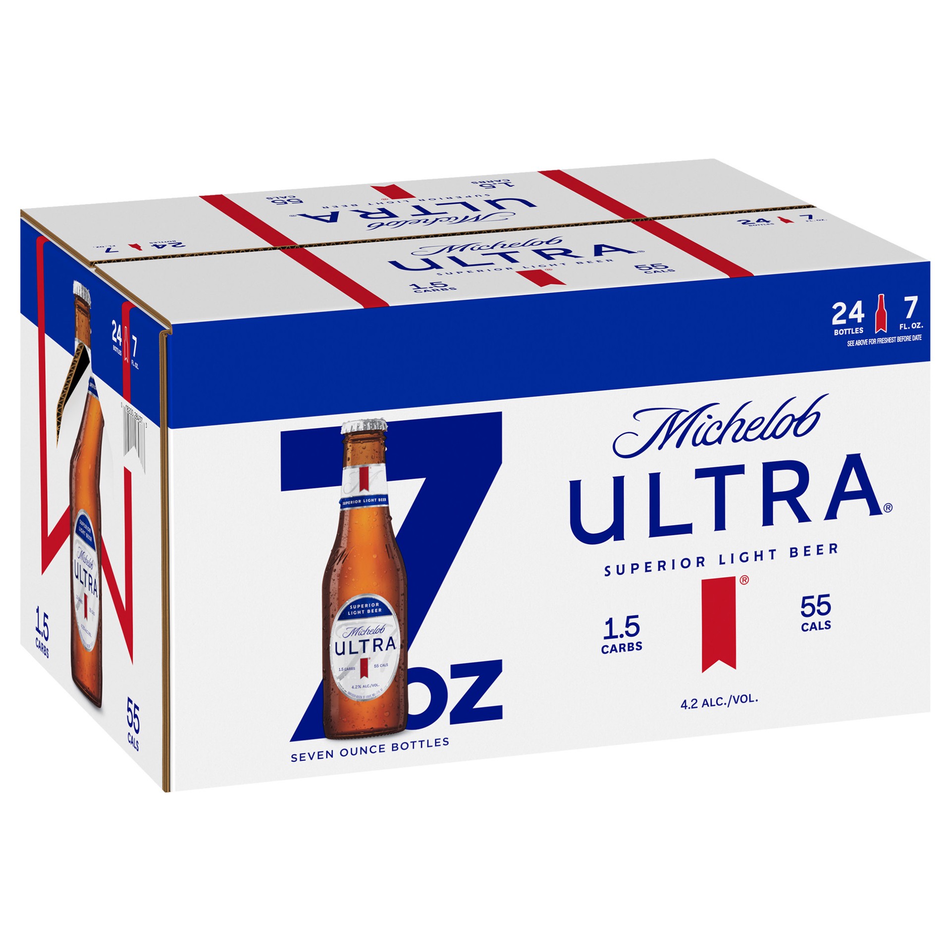 slide 1 of 8, Michelob ULTRA Light Beer, 24 Pack Beer, 7 FL OZ Bottles, 24 ct