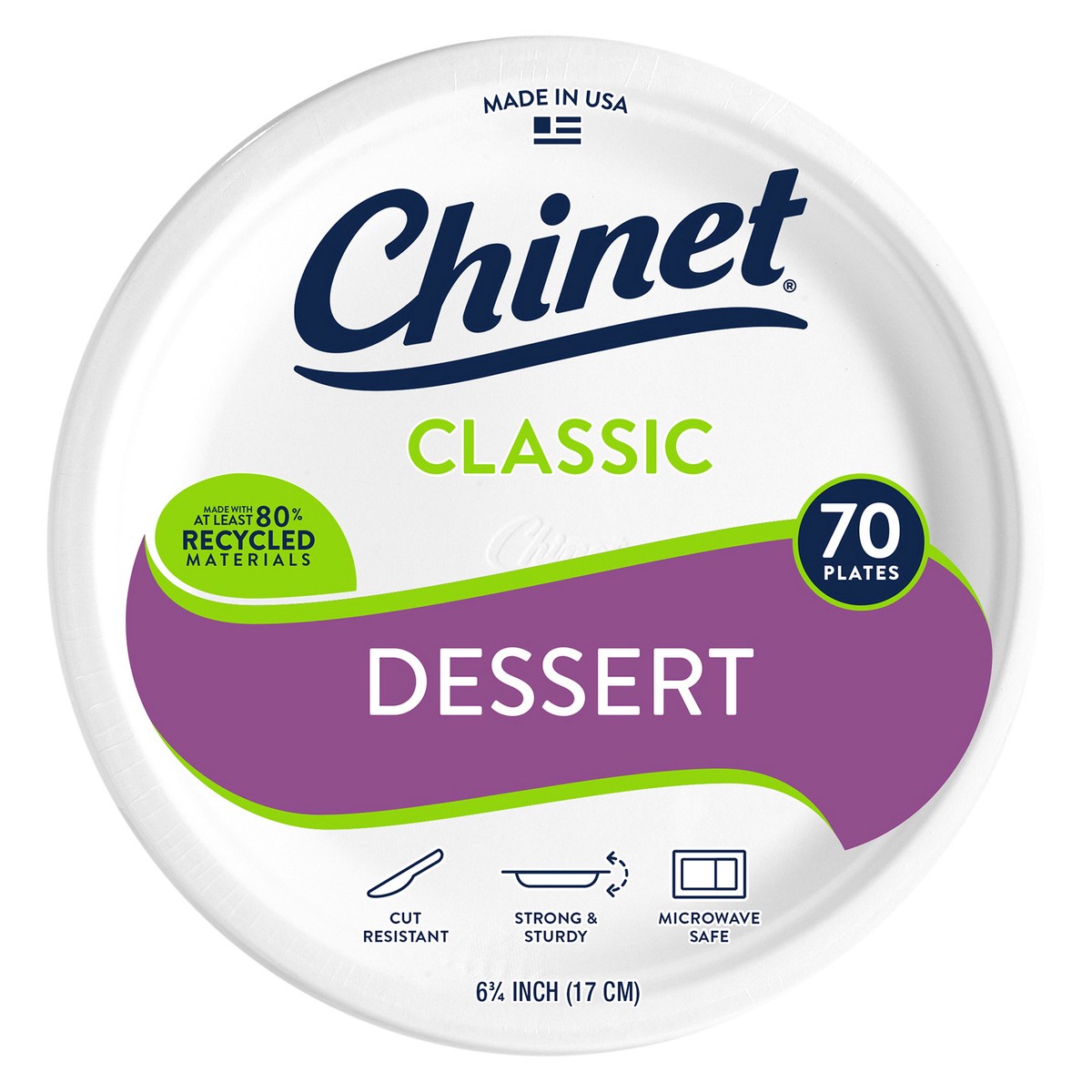 slide 6 of 8, Chinet Classic Dessert Plate 6 3/4in (70 Count), 70 ct