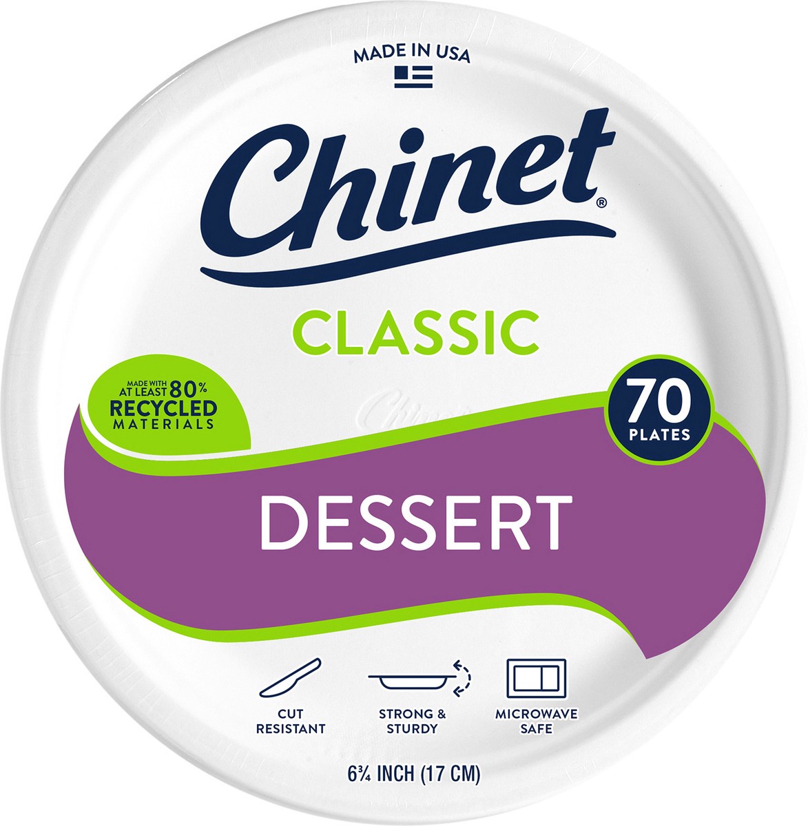 slide 7 of 8, Chinet Classic Dessert Plate 6 3/4in (70 Count), 70 ct