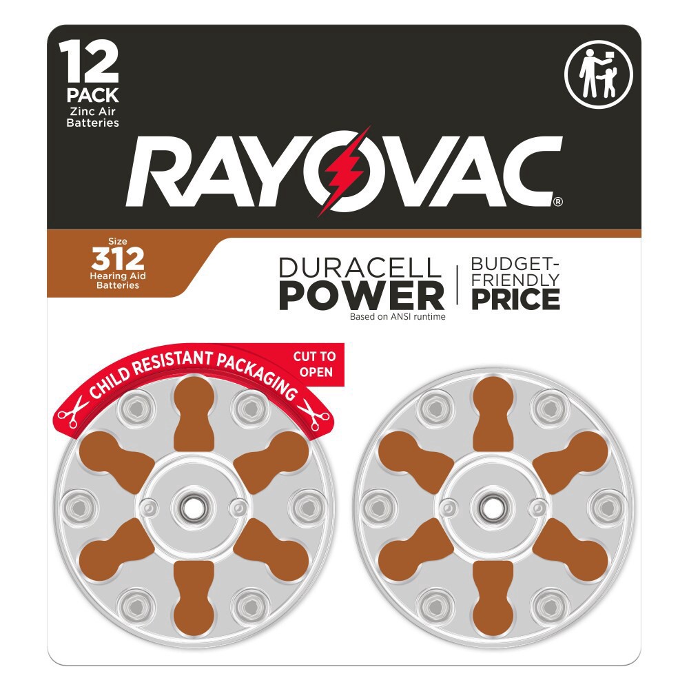 slide 4 of 5, RAYOVAC Size 312 Hearing Aid Batteries (12 Pack), 12 ct