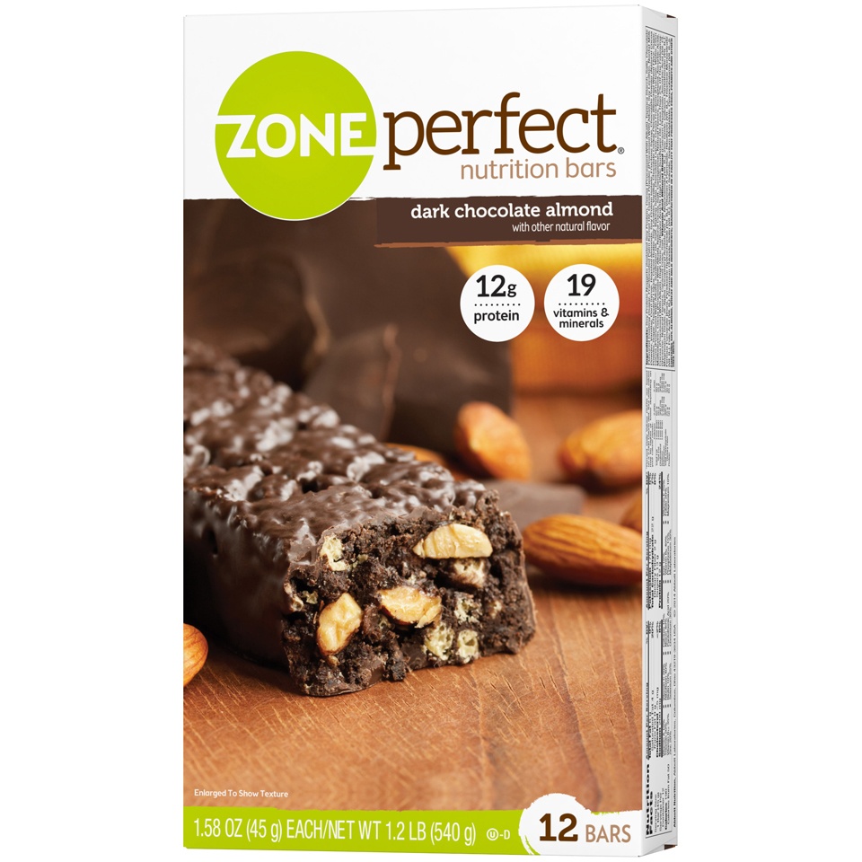 slide 3 of 4, Zone Perfect Nutrition Bar Dark Chocolate Almond, 12 ct; 1.58 oz