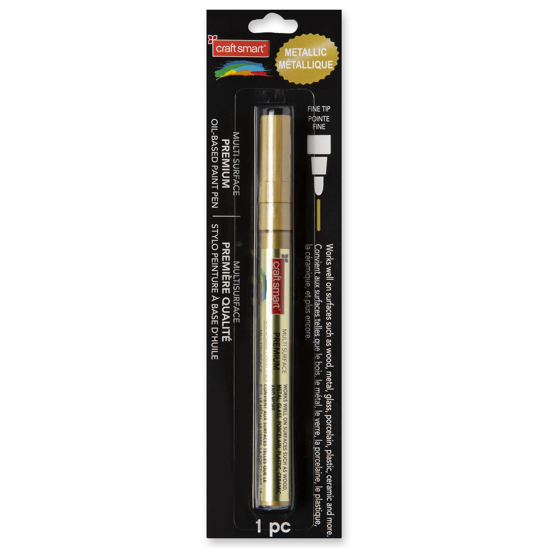 slide 2 of 5, Metallic Fine Tip Multi-Surface Premium Oil-Based Paint Pen By Craft Smart, 1 ct