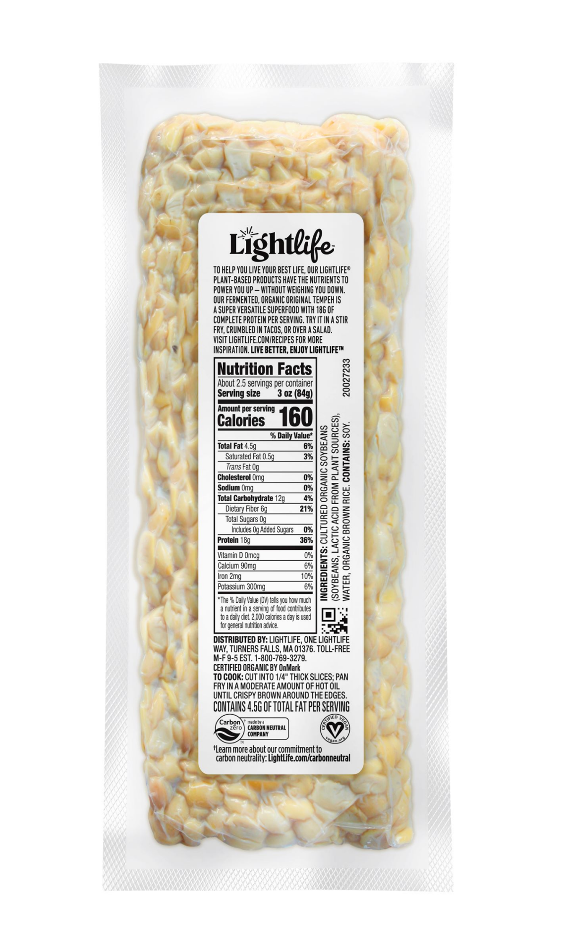 slide 2 of 2, Lightlife Tempeh, Original, Plant-Based Superfood, 8 oz
