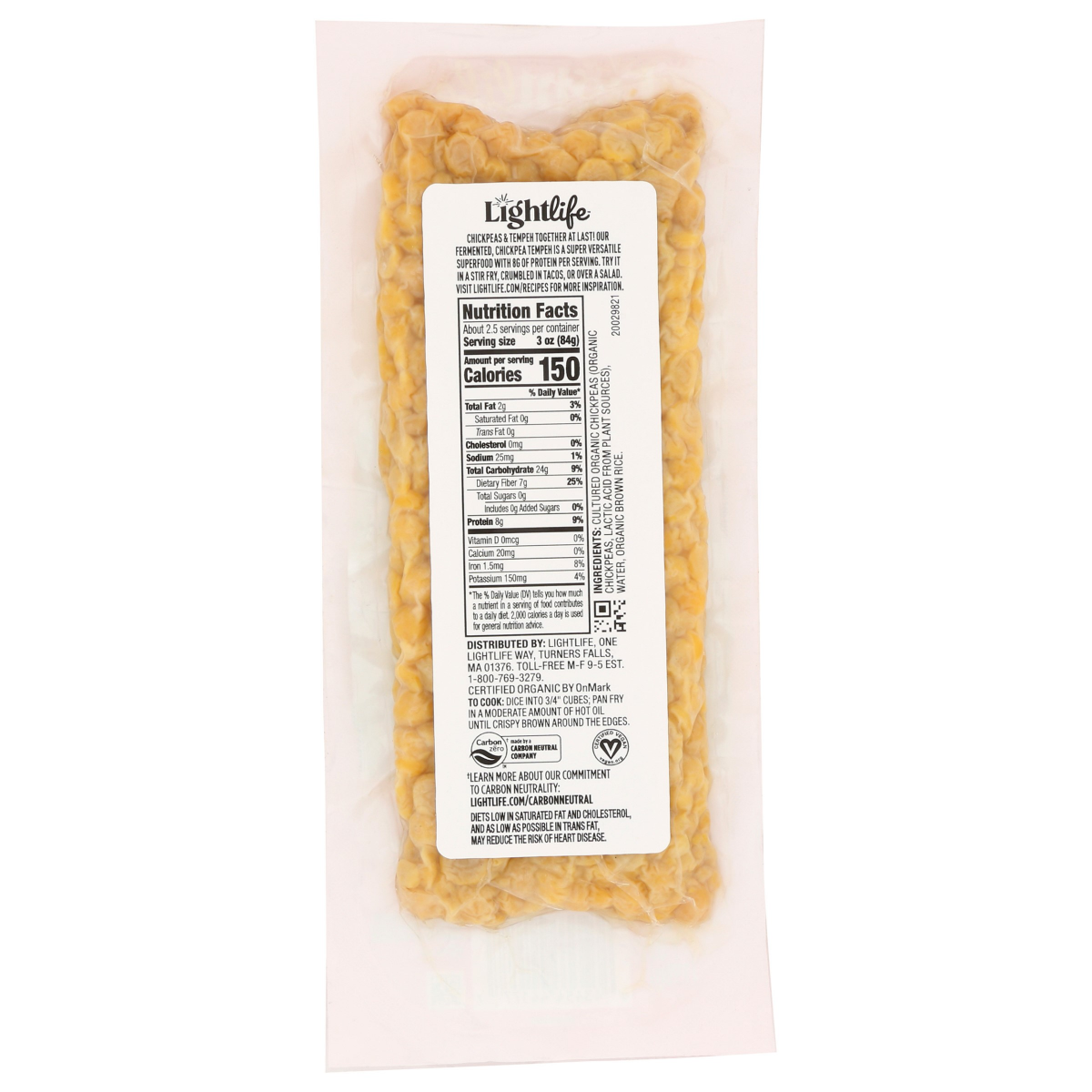 slide 2 of 2, Lightlife Organic Chickpea Tempeh, 198 g