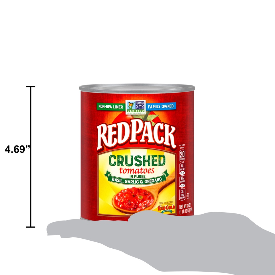 slide 2 of 7, Redpack 100% Natural Crushed Tomatoes in Puree, 28 oz