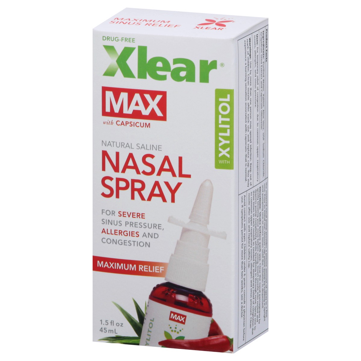 slide 3 of 9, Xlear Max With Capsicum Natural Saline Sinus Nasal Spray, 1.5 fl oz