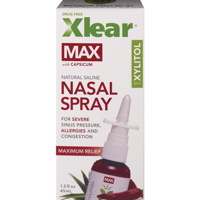 slide 1 of 1, Xlear Max Saline Nasal Spray With Capsicum, 1.5 fl oz