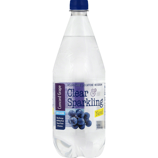 slide 1 of 1, Clear & Sparkling Water Beverage - Concord Grape, 33.79 fl oz