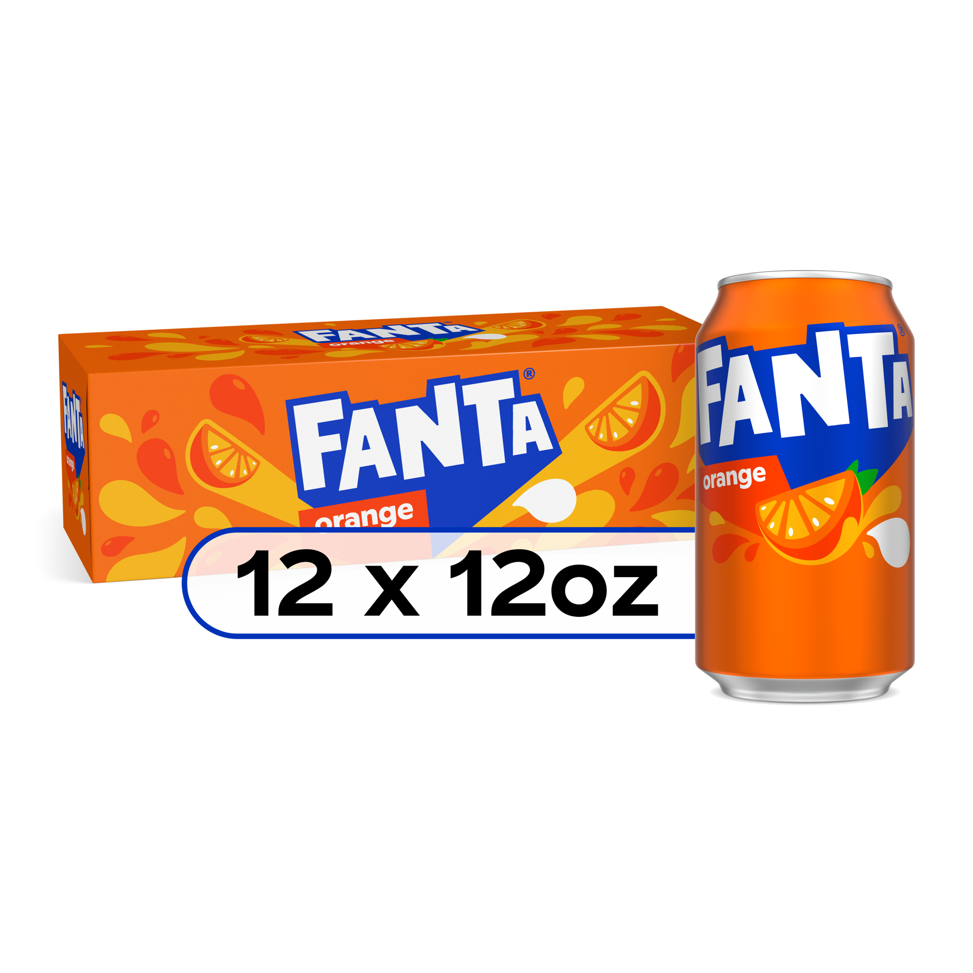 slide 1 of 95, Fanta Orange Soda Fridge Pack Cans, 12 fl oz, 12 Pack, 12 ct