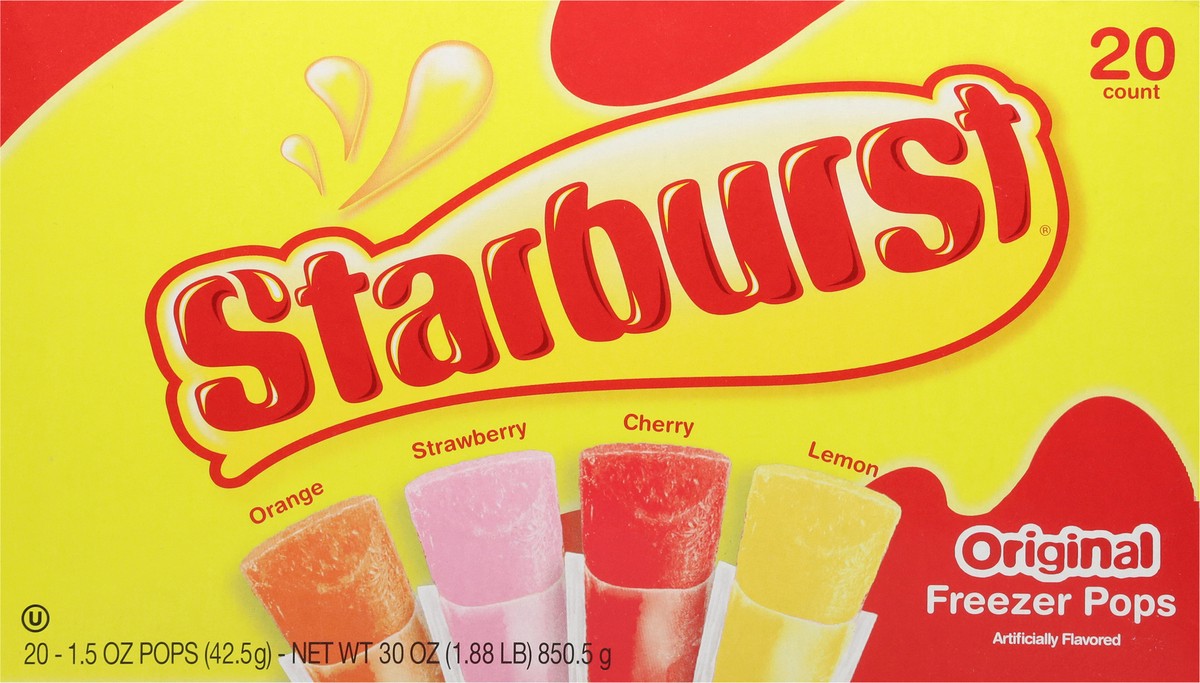 slide 4 of 13, Starburst Original Assorted Freezer Pops 20 - 1.5 oz Pops, 32 oz