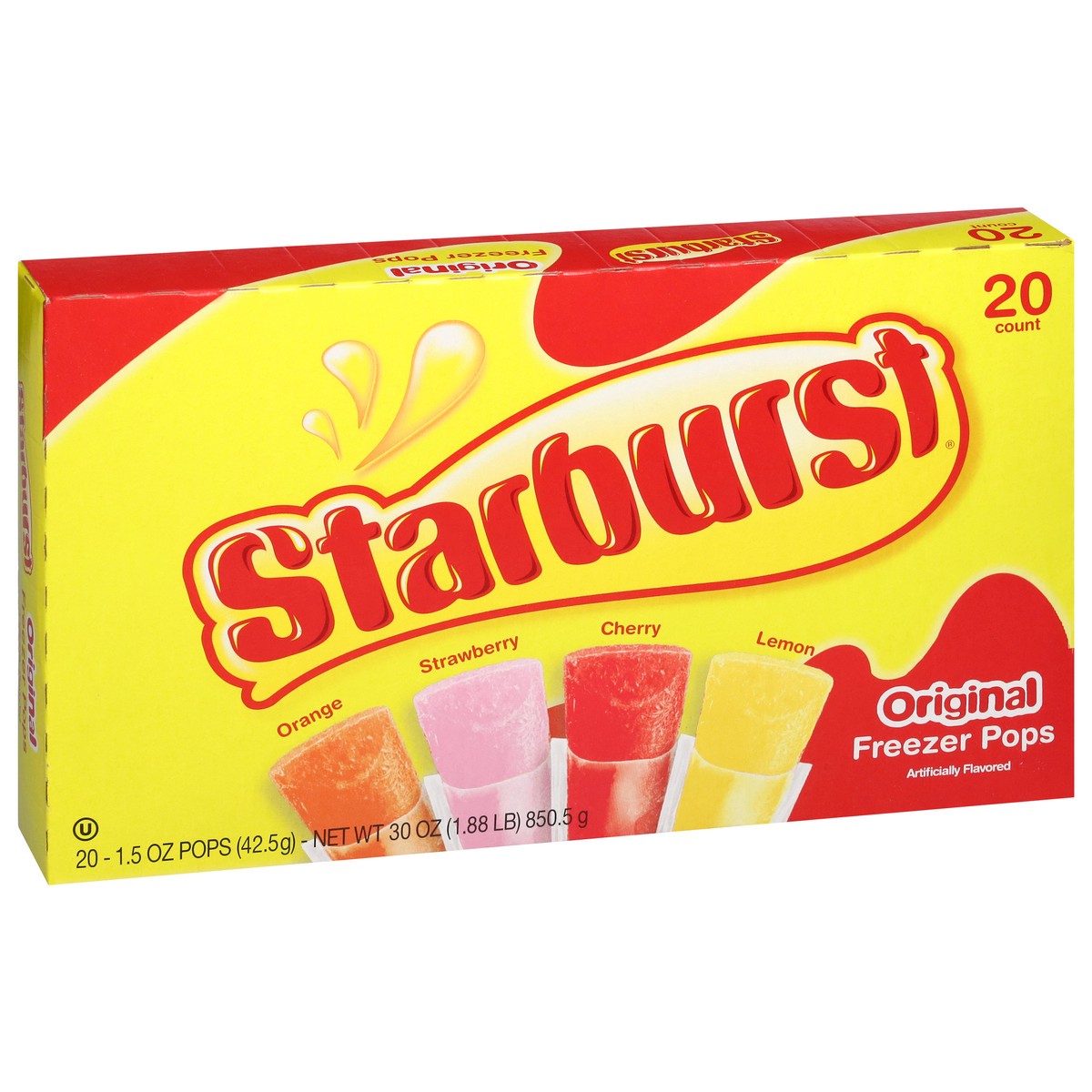 slide 10 of 13, Starburst Original Assorted Freezer Pops 20 - 1.5 oz Pops, 32 oz