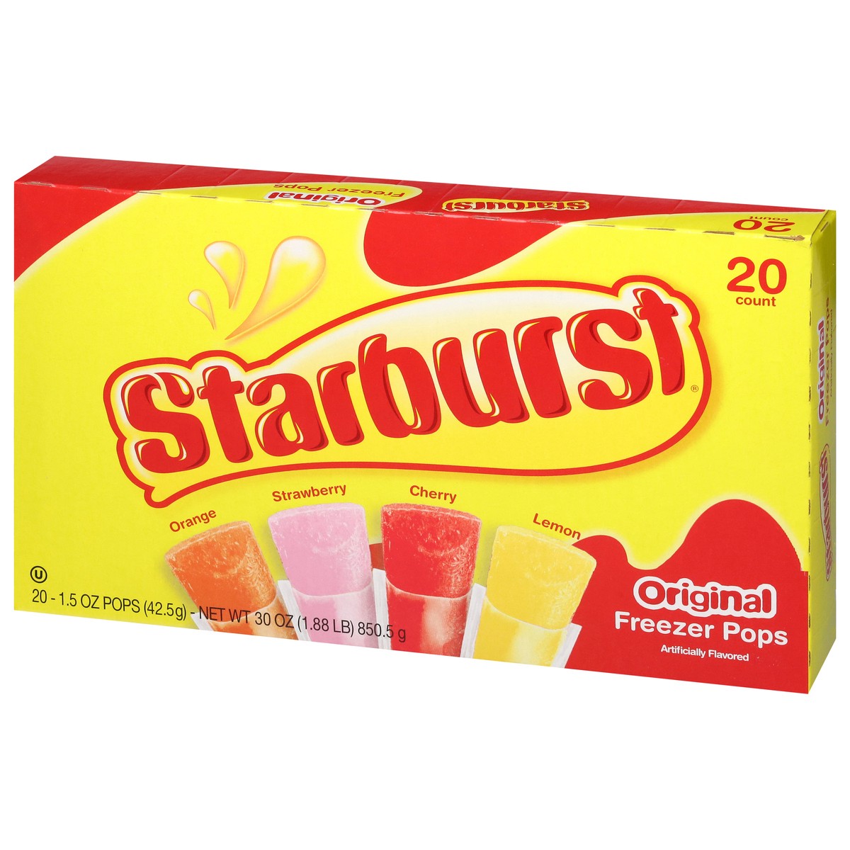 slide 7 of 13, Starburst Original Assorted Freezer Pops 20 - 1.5 oz Pops, 32 oz