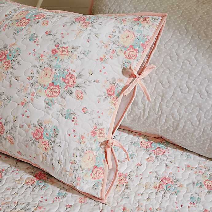 slide 4 of 7, Madison Park Serendipity Reversible Cotton Percale Quilted Daybed Cover Set - Coral, 6 ct