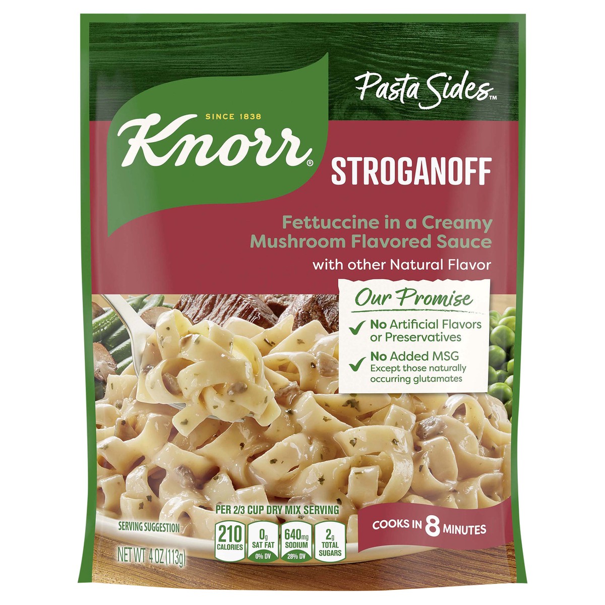 slide 6 of 8, Knorr Pasta Sides Stroganoff Fettucinne, 4 oz, 4 oz