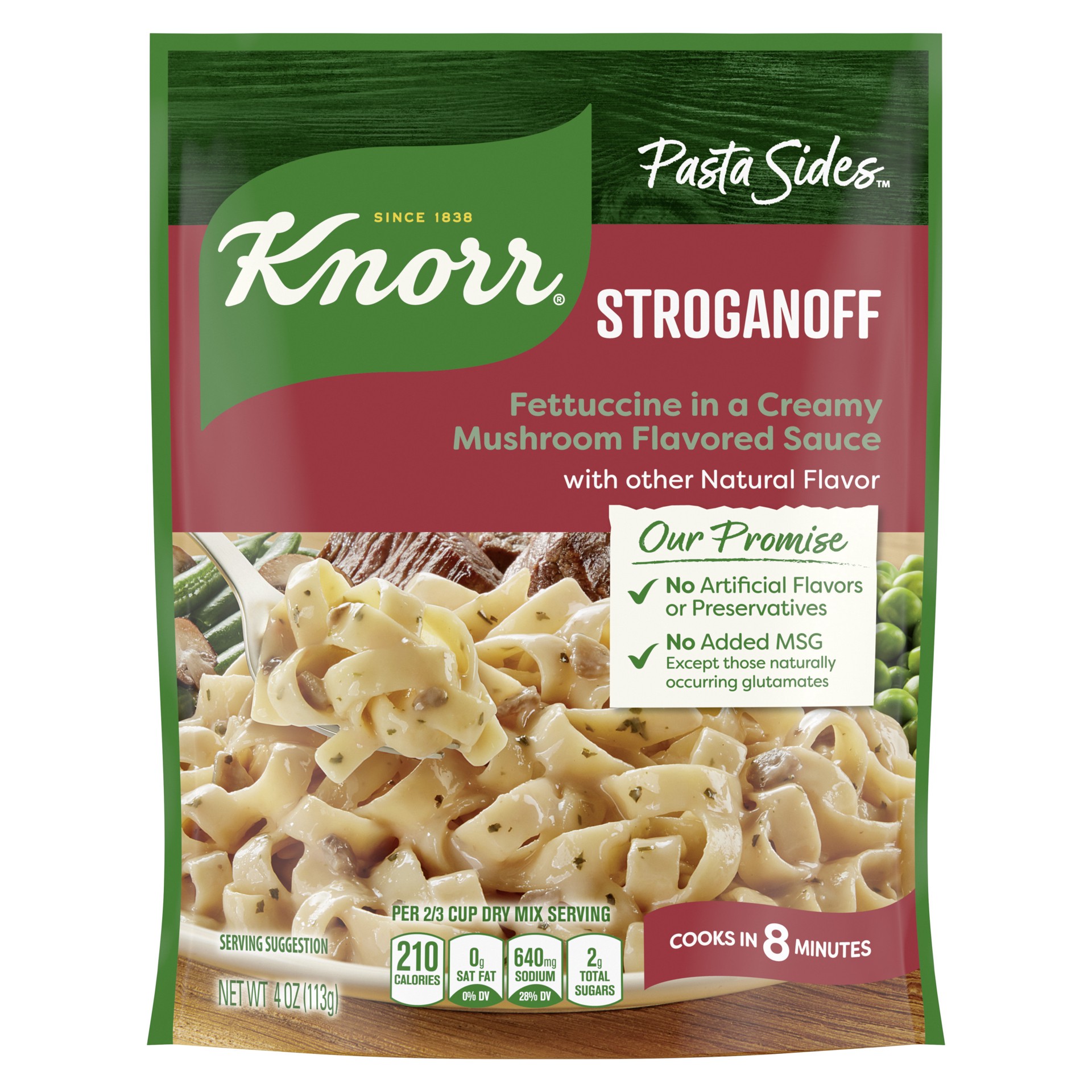 slide 1 of 8, Knorr Pasta Sides Stroganoff Fettucinne, 4 oz, 4 oz