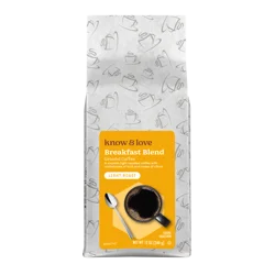 Know & Love Breakfast Blend Coffee Bag 12 Ounces