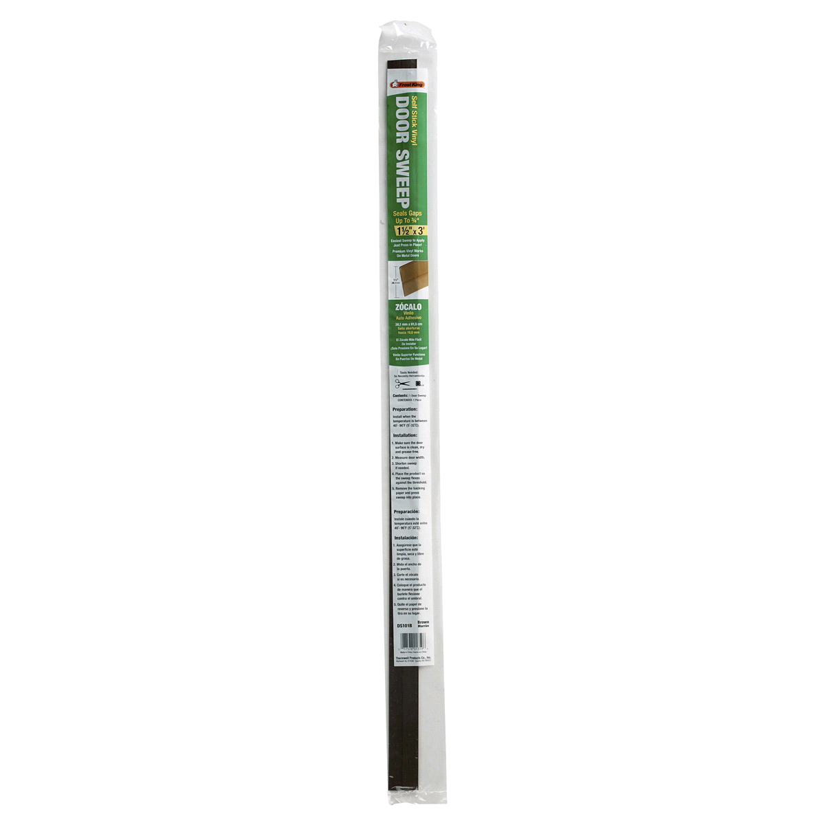 slide 1 of 2, Frost King Self-Stick Door Sweep, 1-1/2 x 36, Brown, 1 ct