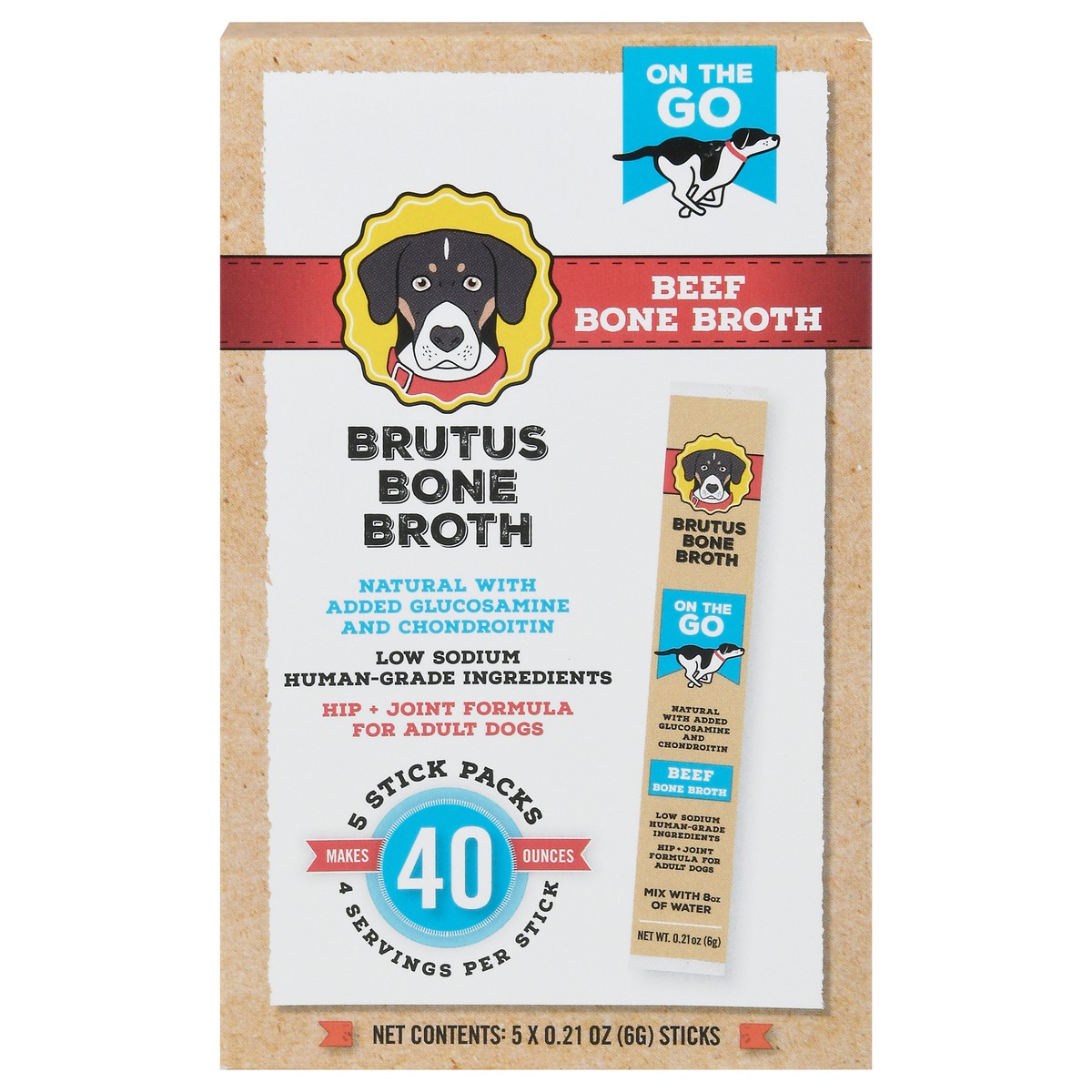 slide 1 of 9, Brutus Bone Broth On the Go Beef Bone Broth 5 ea, 5 ct