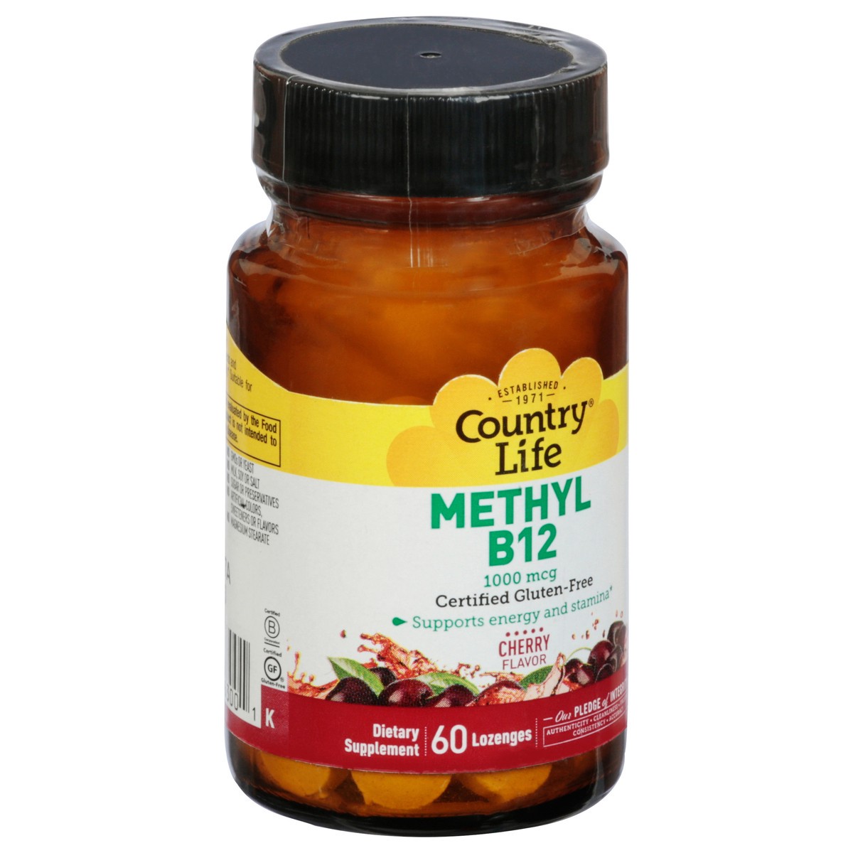 slide 6 of 13, Country Life 1000 mcg Cherry Flavor Methyl B12 60 Lozenges, 60 ct