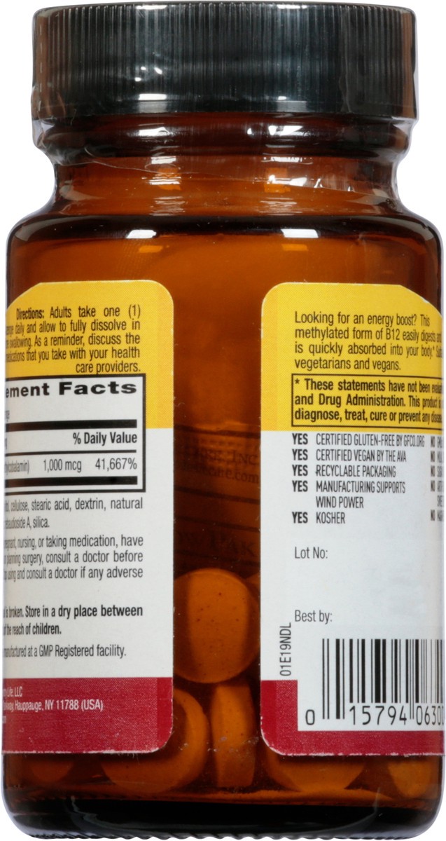 slide 10 of 13, Country Life 1000 mcg Cherry Flavor Methyl B12 60 Lozenges, 60 ct