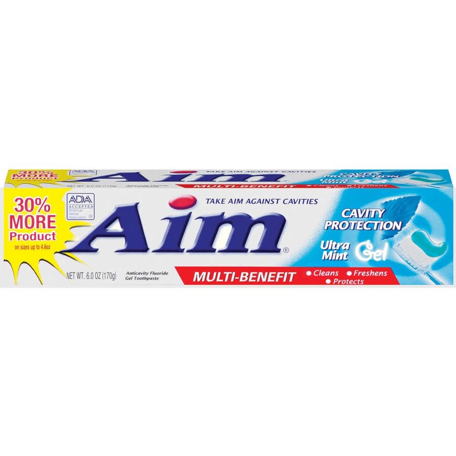 slide 1 of 1, Aim Multi Benefit Cavity Protection Ultra Mint Toothpaste, 6 oz