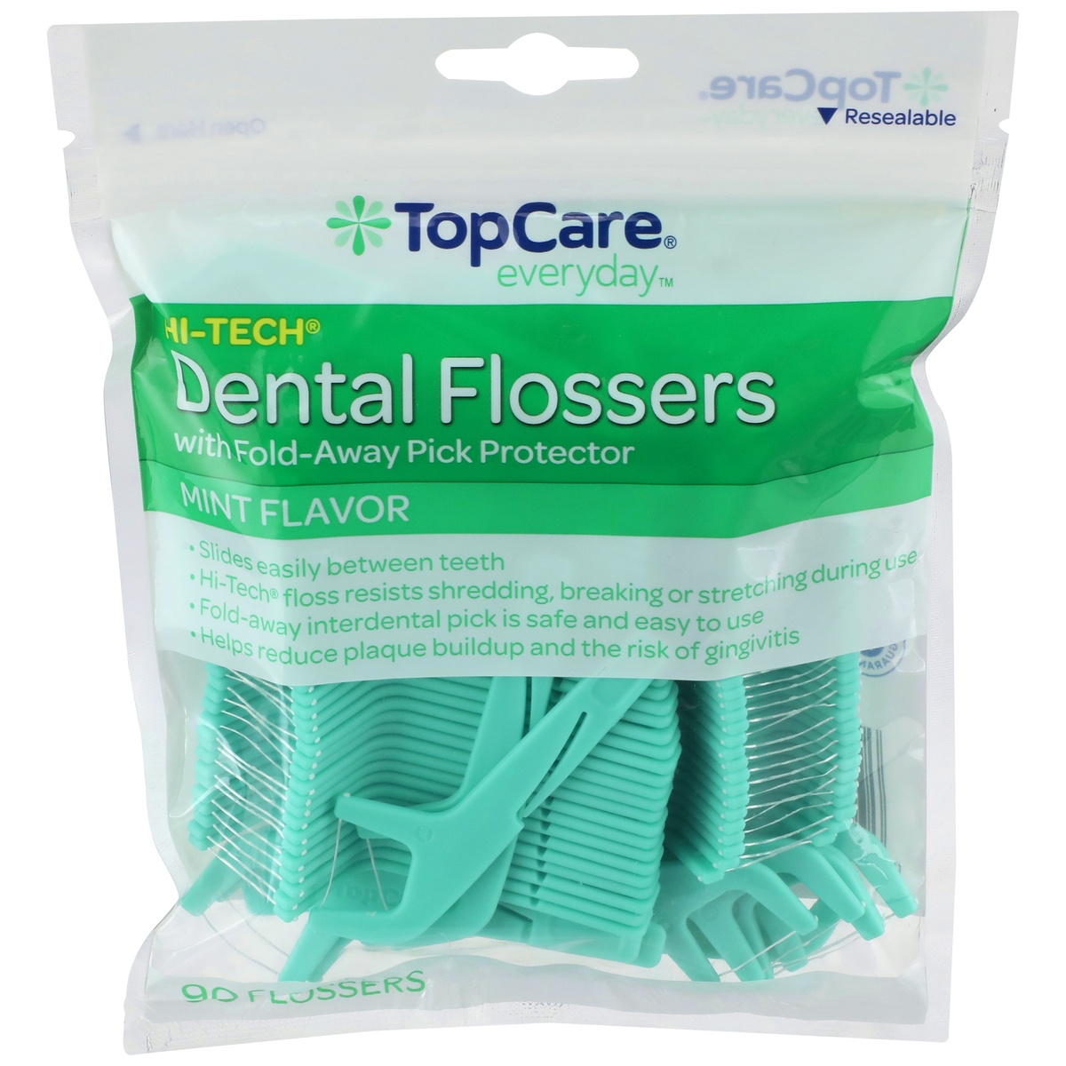 slide 1 of 1, Topcare Dental Flossers Mint, 90 ct