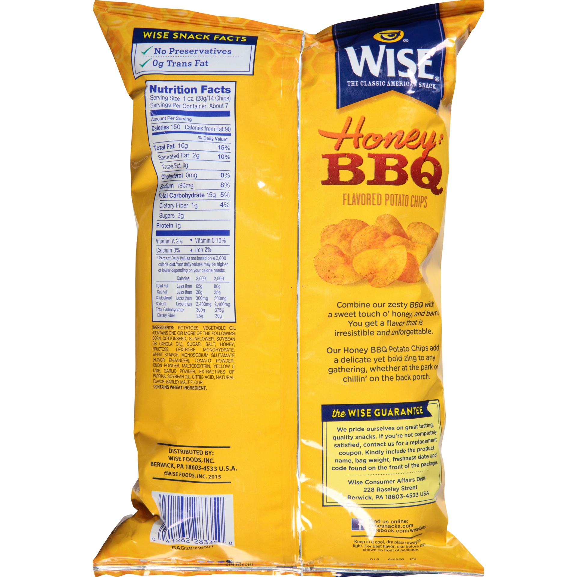 slide 4 of 6, Wise Honey BBQ Potato Chips, 6.75 oz