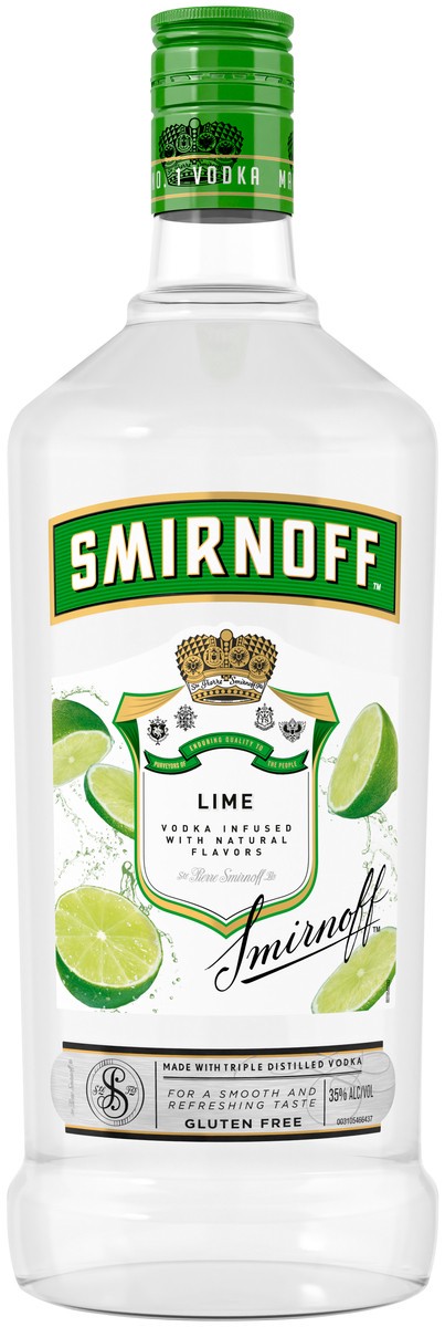 slide 1 of 3, Smirnoff Lime Vodka, 1.75 liter