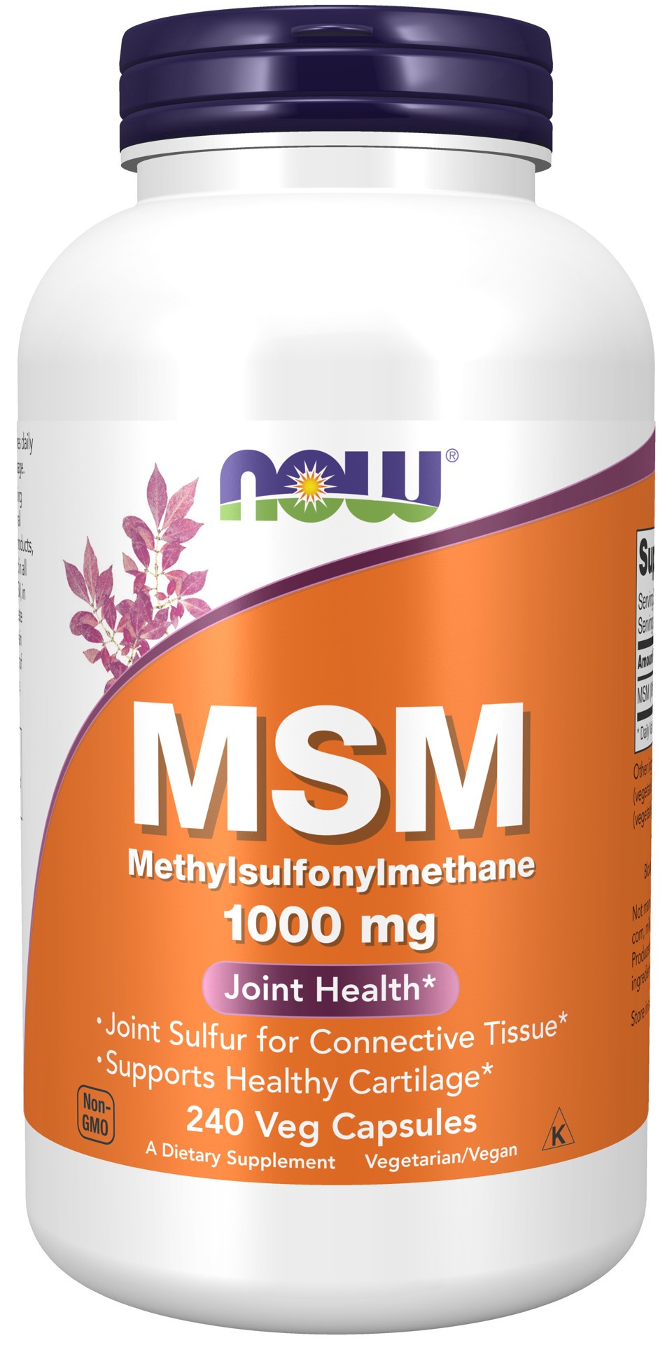 slide 1 of 1, NOW MSM 1000 mg - 240 Veg Capsules, 240 ct