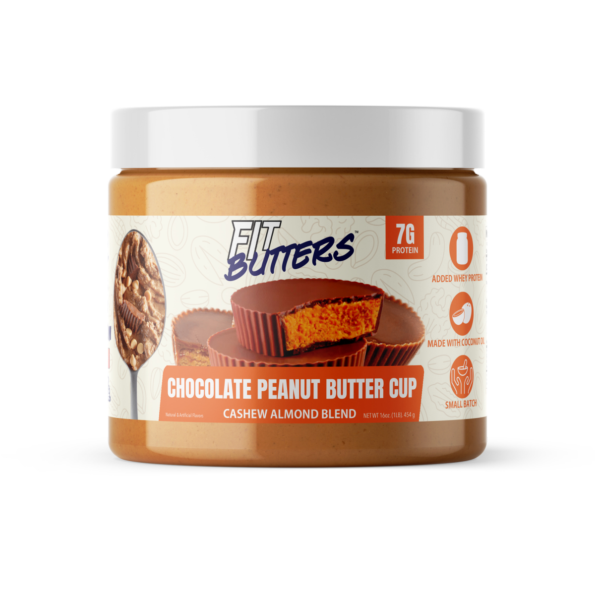 slide 1 of 1, Fit Butters Chocolate Peanut Butter Cup Cashew Almond Butter 16 Ounces, 16 oz