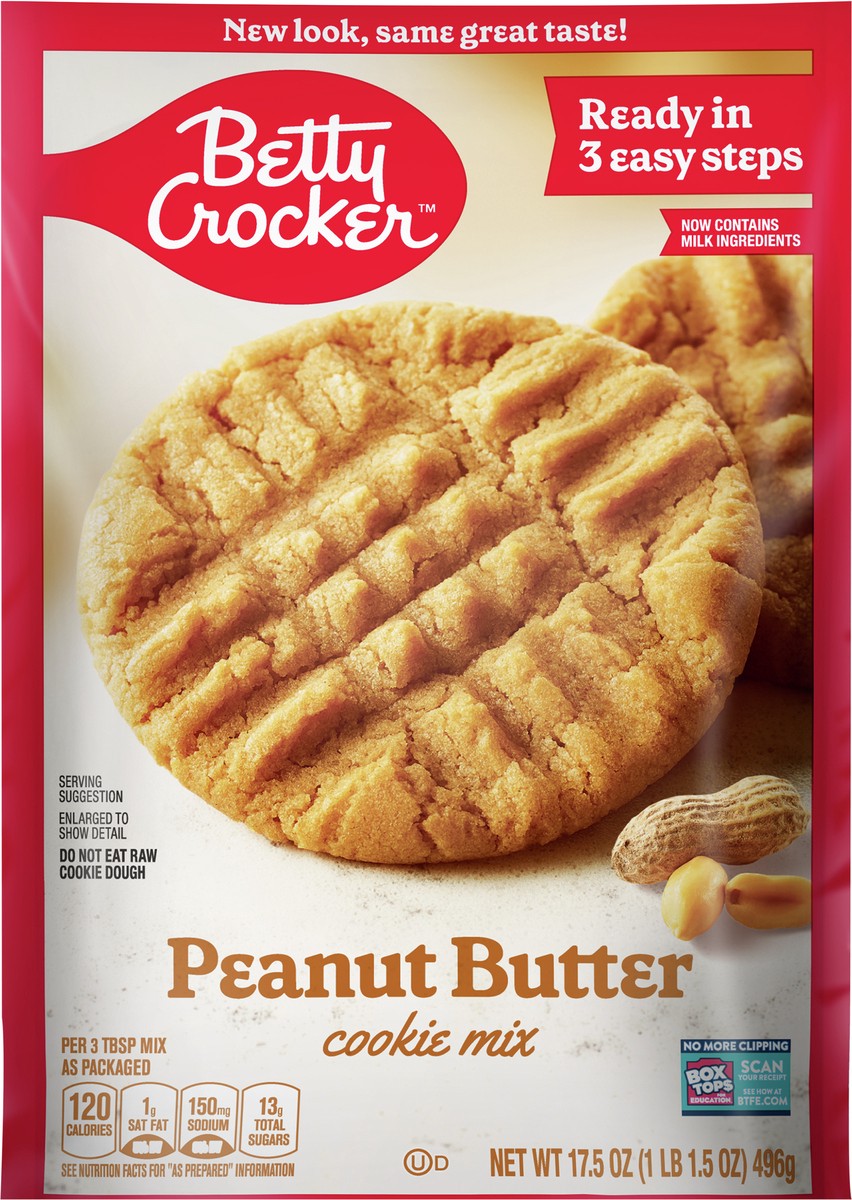 slide 6 of 9, Betty Crocker Peanut Butter Cookies, Cookie Baking Mix, 17.5 oz, 17.5 oz