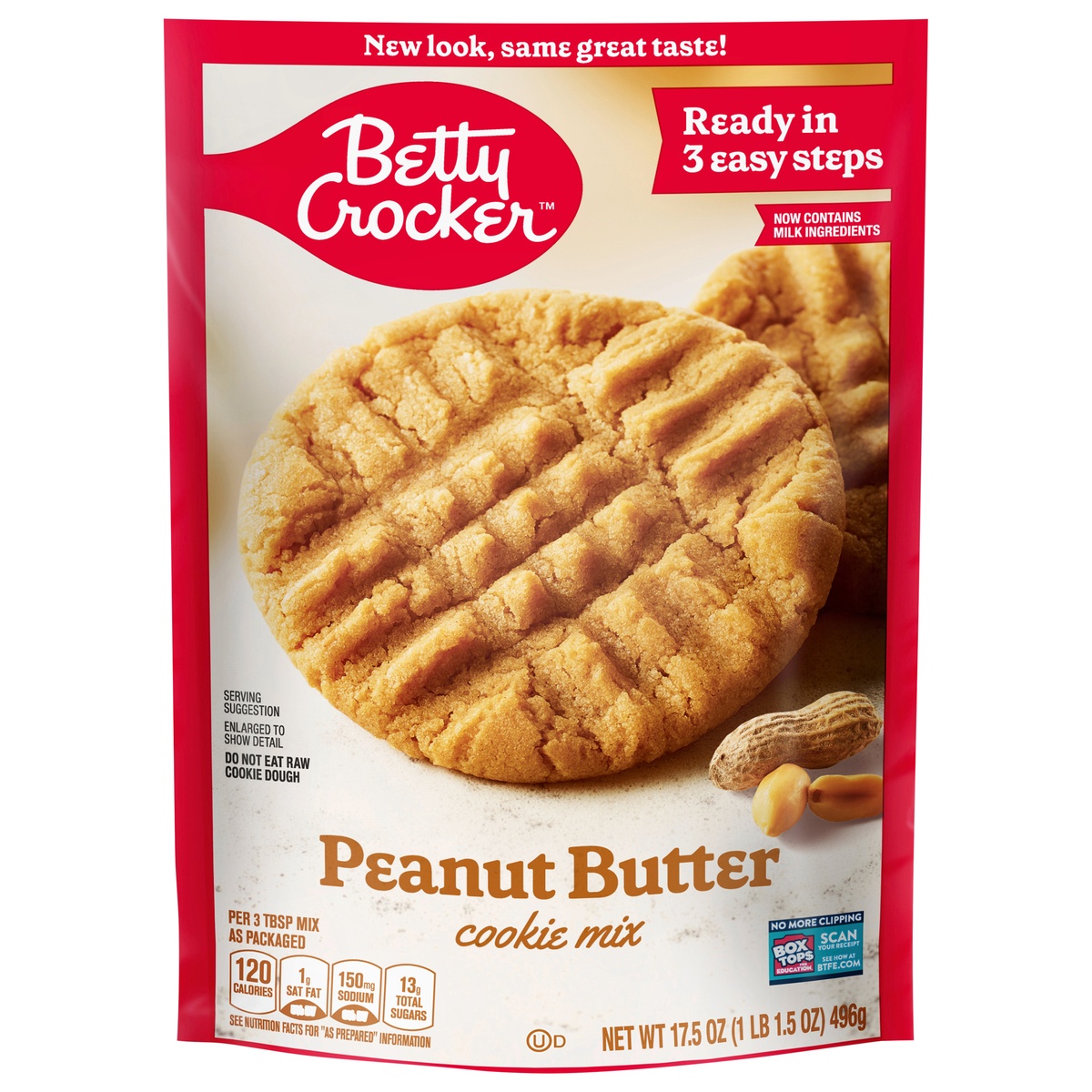 slide 1 of 5, Betty Crocker Peanut Butter Cookie Mix, 17.5 oz, 17.5 oz