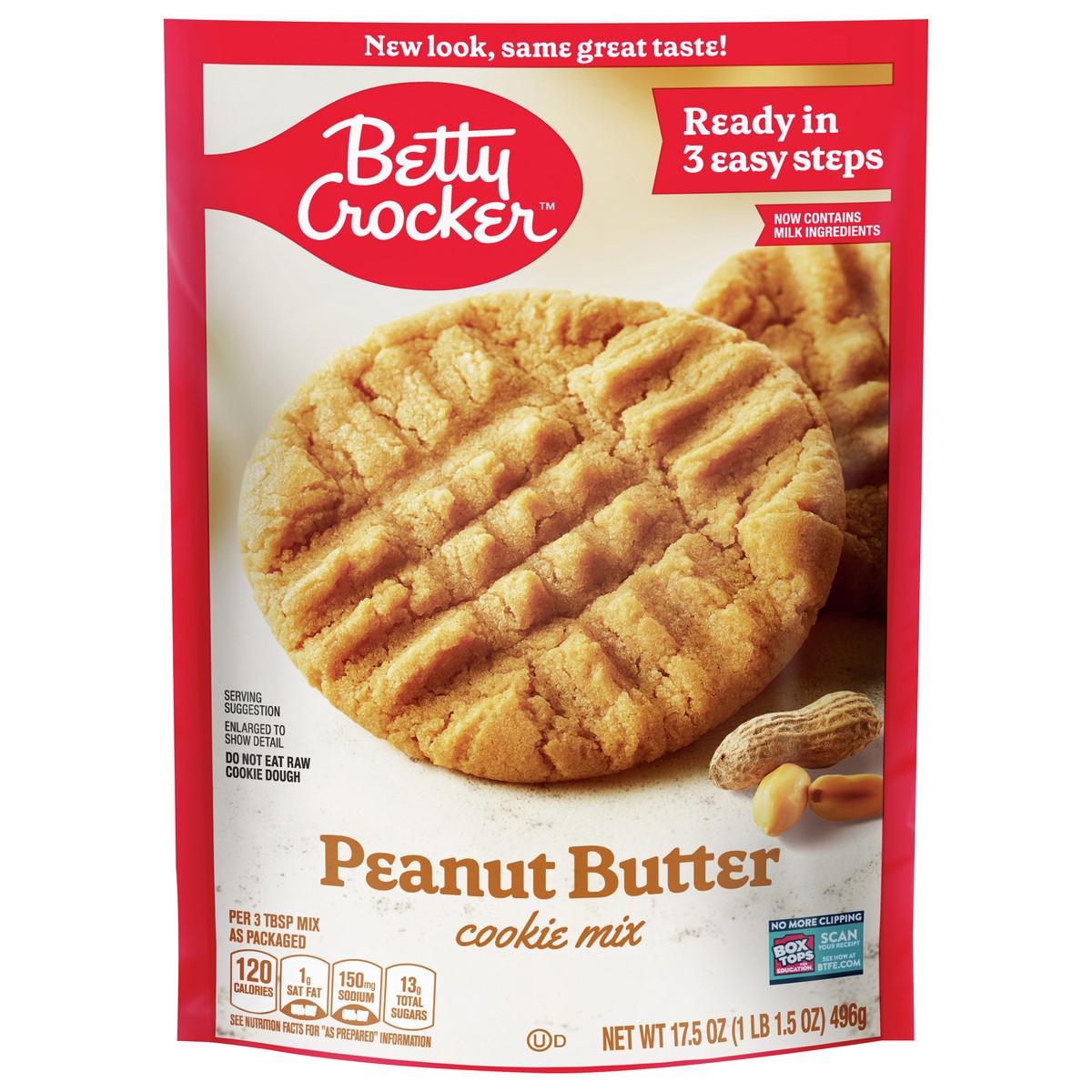 slide 1 of 9, Betty Crocker Peanut Butter Cookies, Cookie Baking Mix, 17.5 oz, 17.5 oz